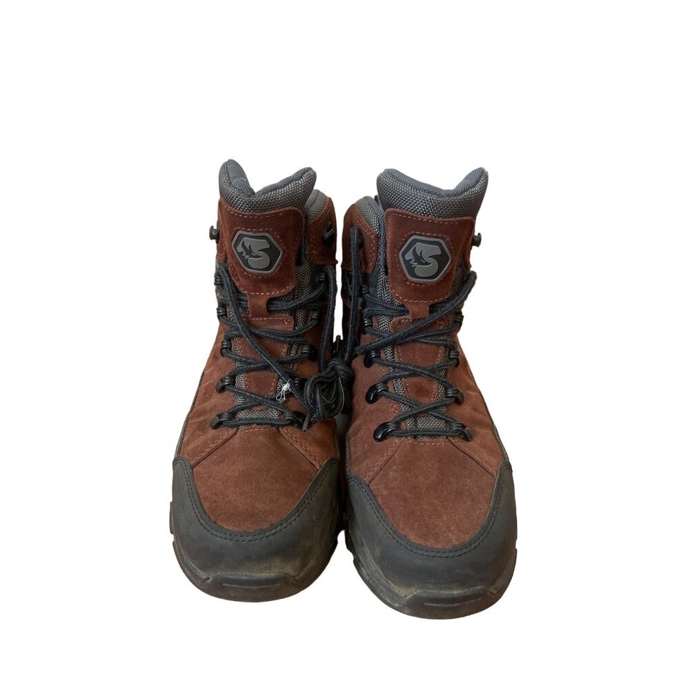 Foxelli Women's Suede Leather Hiking Boots Size 9 Wide‎ Brown Red Moab Anacapa